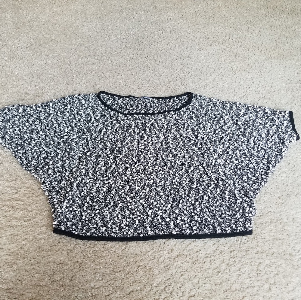 Charlotte Russe Black/White/Silver Top